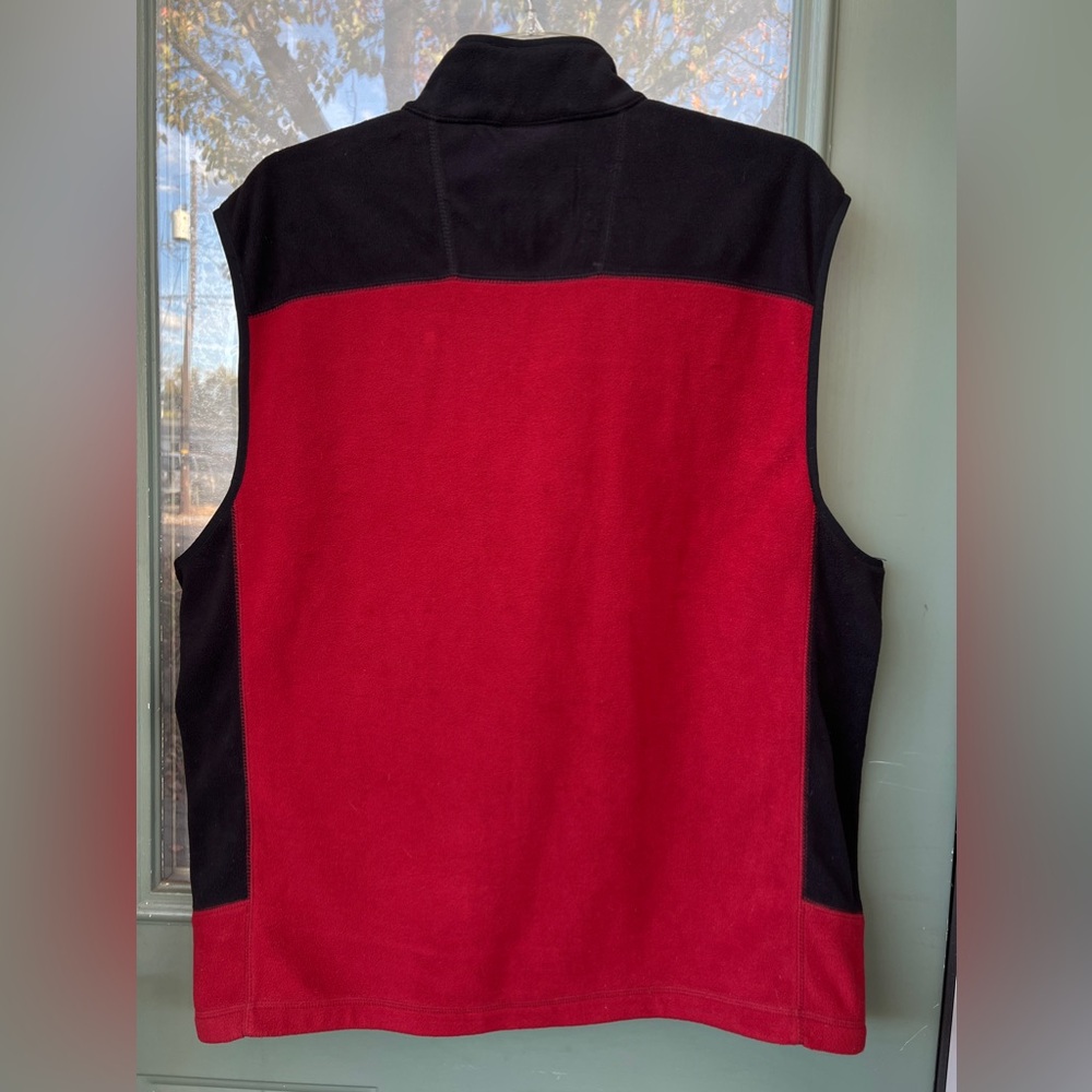 Fleece Vest Greg Norman For Tasso Elba, Full Zip, Red Black, Mens Size XL - Picture 4 of 6